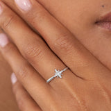 Anel Rosa dos Ventos em Ouro Branco 18 Kt