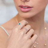 Milette Diamond and Sapphire Half Eternity Ring in 18k White Gold