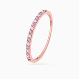Milette Diamond and Pink Sapphire Half Eternity Ring in 18k Rose Gold