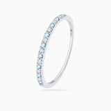 Milette Diamond and Aquamarine Half Eternity Ring in 18k White Gold