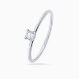 Slim B. Diamond Ring in 18k White Gold