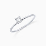 Slim B. Diamond Ring in 18k White Gold