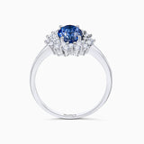Sortija Irina de Zafiro y Diamantes en Oro Blanco de 18 Kt