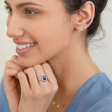 Irina Blue Sapphire and Diamond Ring in 18k White Gold