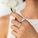 Moonlight Diamond Ring in 18k White Gold