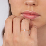 Clover Diamond Ring in 18k Yellow Gold