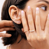 Cross Diamond Ring in 18k Rose Gold