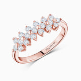 Cross Diamond Ring in 18k Rose Gold