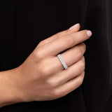 Anel de jardim com diamantes em ouro branco 18 K