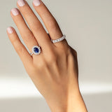 Anel de jardim com diamantes em ouro branco 18 K