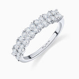 Anel de jardim com diamantes em ouro branco 18 K