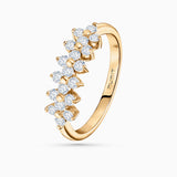 Cross Diamond Ring in 18k Yellow Gold 