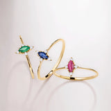 Crown Marquise Ruby Ring in 18k Yellow Gold