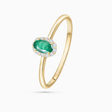 Nina Emerald and Diamond Ring in 18k Yellow Gold