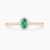 Nina Emerald and Diamond Ring in 18k Yellow Gold