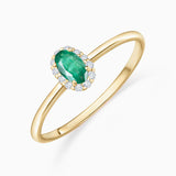 Nina Emerald and Diamond Ring in 18k Yellow Gold