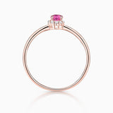 Anel Nina Rubi e Diamante em Ouro Rosa 18 K