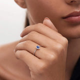 Sortija Nina de Zafiro y Diamantes en Oro Blanco de 18 Kt