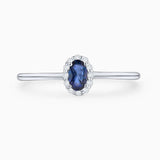 Sortija Nina de Zafiro y Diamantes en Oro Blanco de 18 Kt