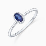 Sortija Nina de Zafiro y Diamantes en Oro Blanco de 18 Kt