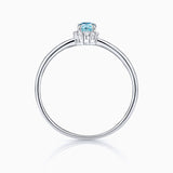 Sortija Nina de Aguamarina y Diamantes en Oro Blanco de 18 Kt