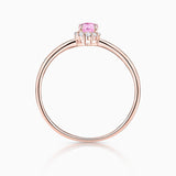 Anel Nina Pink Sapphire e Diamante em Ouro Rosa 18K