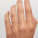 Anel Petit Compass Rose com diamantes em ouro rosa 18 K