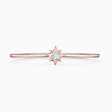 Anel Petit Compass Rose com diamantes em ouro rosa 18 K