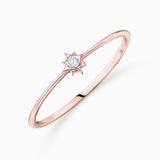 Anel Petit Compass Rose com diamantes em ouro rosa 18 K