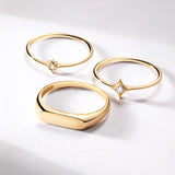 Petit Wind Rose Diamond Ring in 18k Yellow Gold