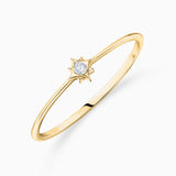 Petit Wind Rose Diamond Ring in 18k Yellow Gold