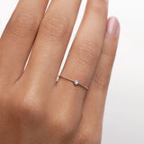 Sortija Rosa de los Vientos Petit de Diamante en Oro Blanco de 18 Kt