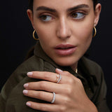 Sortija Petite Diamonds Cross en Oro Amarillo de 18 Kt