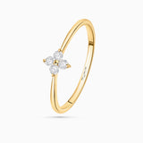 Sortija Petite Diamonds Cross en Oro Amarillo de 18 Kt
