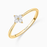 Sortija Petite Diamonds Cross en Oro Amarillo de 18 Kt