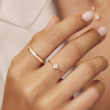 Anel Petite Diamonds Cross em ouro rosa 18 K