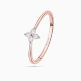 Anel Petite Diamonds Cross em ouro rosa 18 K