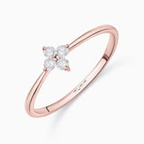 Anel Petite Diamonds Cross em ouro rosa 18 K