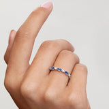 Ondine Sapphire and Diamond Ring in 18k White Gold