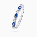 Ondine Sapphire and Diamond Ring in 18k White Gold