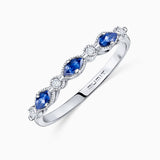 Ondine Sapphire and Diamond Ring in 18k White Gold