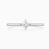 Sortija Rosa de los Vientos Hadar en Oro Blanco de 18 Kt