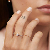 Anel Petite Diamonds Wave em ouro rosa 18 K