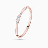 Anel Petite Diamonds Wave em ouro rosa 18 K