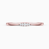 Anel Petite Diamonds Wave em ouro rosa 18 K