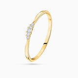 Sortija Petite Diamonds Wave en Oro Amarillo de 18 Kt