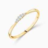 Sortija Petite Diamonds Wave en Oro Amarillo de 18 Kt
