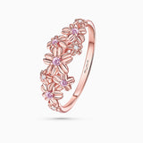 Sakura Pink Sapphire and Diamond Ring in 18k Rose Gold