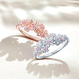Sakura Pink Sapphire and Diamond Ring in 18k Rose Gold