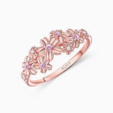 Sakura Pink Sapphire and Diamond Ring in 18k Rose Gold